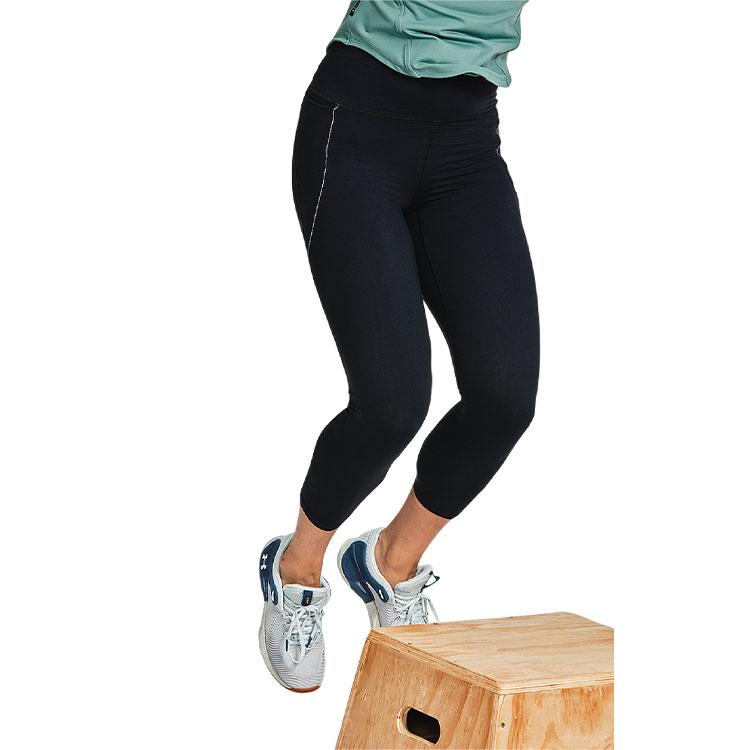 Under Armour Meridian Infused Training Вязаные брюки 3/4 для фитнеса Женские низы Черный 1359547-001
