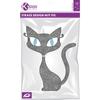 Iron-on Transfer Stud and Rhinestone Cat 18.5x15 Cm