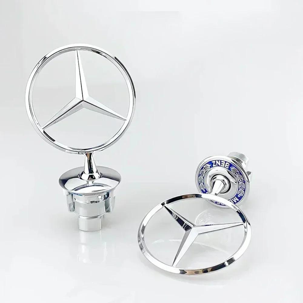 New W201 W220 2025 Hot For AMG Car Mercedes benz AMG Star Bonnet-Badge Car Hood Front Chrome Logo Hood Marking for Mercedes1 LY4