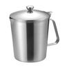 Stainless Steel Measuring Cup Multipurpose Clear Markings Milk Frothing Pitcher with Handle Lid for