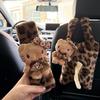 Melard Leopard Print Hello Kitty Plush Car Seatbelt Shoulder Pad Car Interior Decoration Gift for New Car