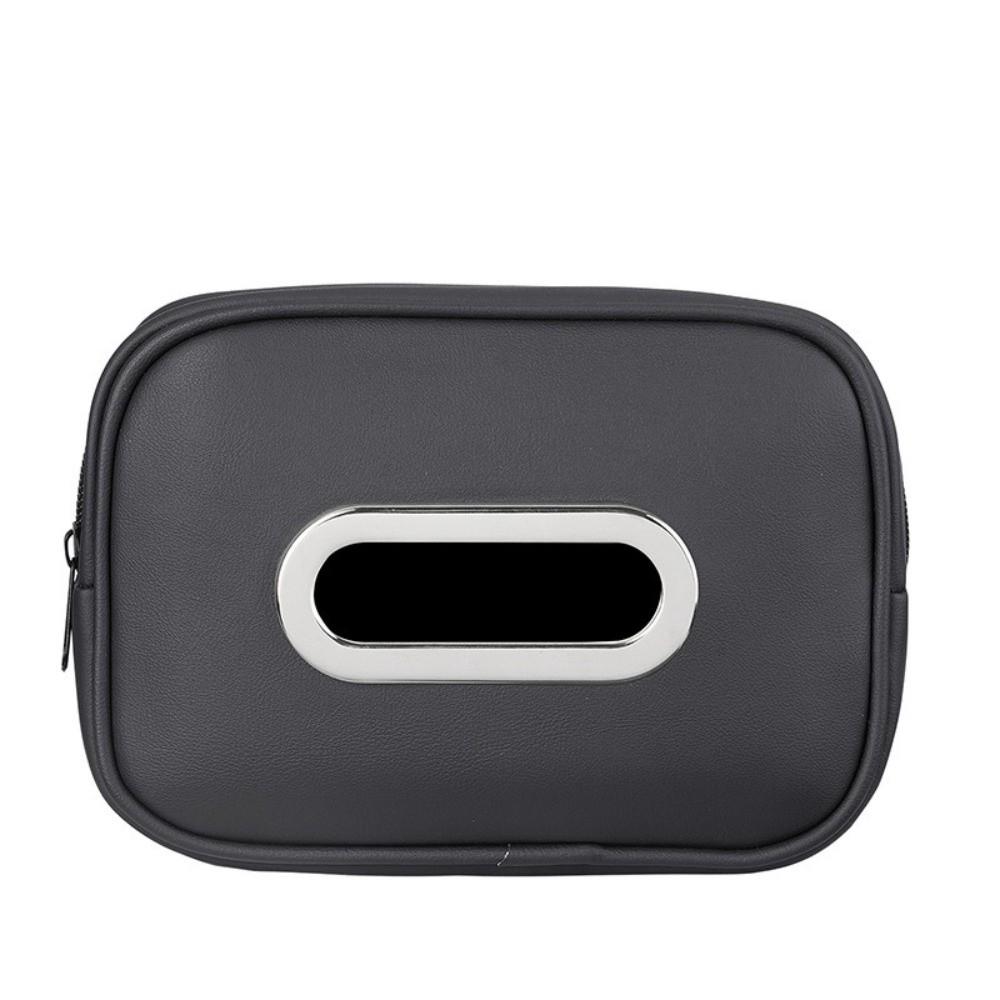 Easy Install Car Tissue Box Holder PU Leather Center Console Organizer Road Trip