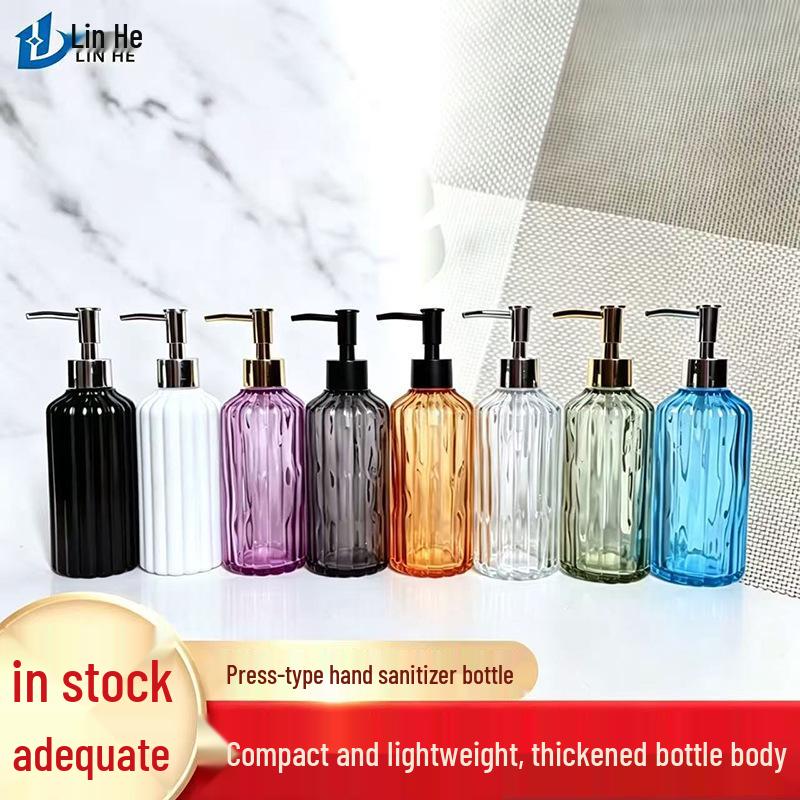 Роскошные многоразовые стеклянные бутылки: Дизайн в вертикальную полоску для антисептика для рук, геля для душа, мыла, шампуня.