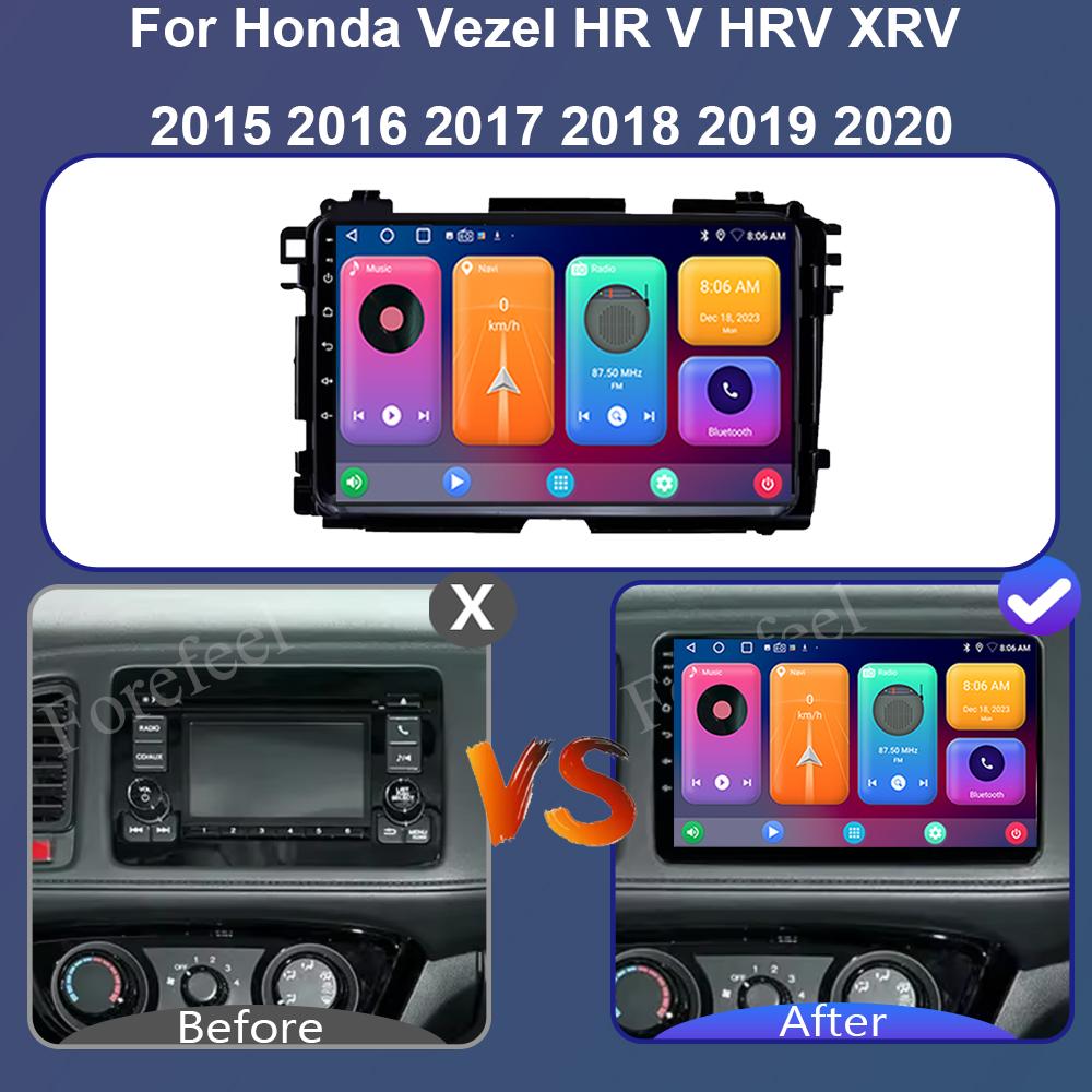 Android 14 Для Honda Vezel HR V HRV XRV 2015 2016 2017 2018 2019 2020 Автомагнитола Мультимедийный Стерео Плеер GPS Навигация Carplay