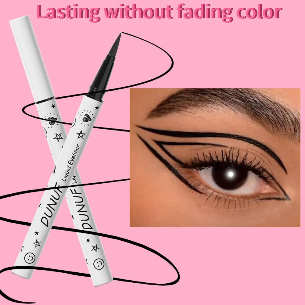 DUNUF 1 Pcs Long Lasting Eyeliner Ultra-fine Smooth Quick Dry Liquid Eyeliner Waterproof, Sweat-resistant and Beginner Friendly
