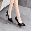 Fashion 2025 New Pumps for Women High Heel Shoes Female Fashion Patent Leather Sexy Pointed Toe Thin Heel Wedding Shoes Plus Size