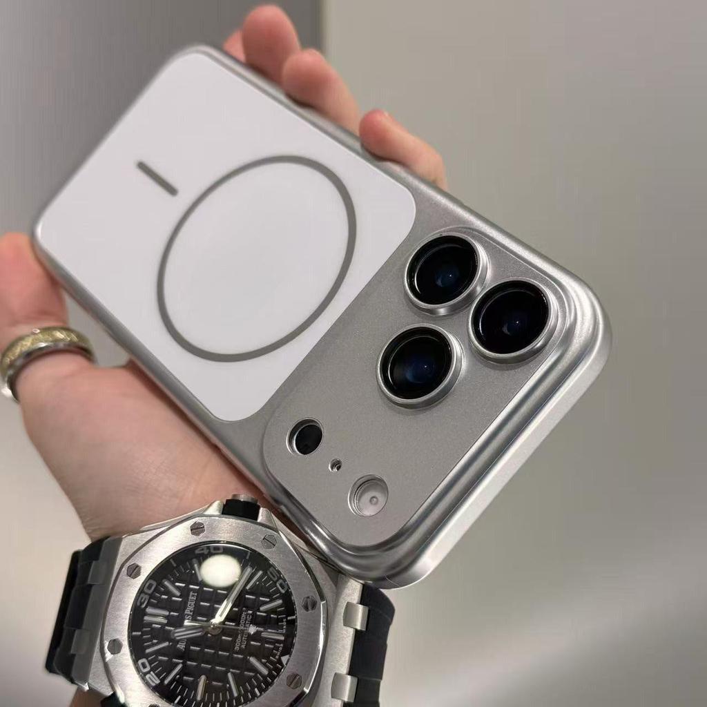 Электроplated Магнитный чехол iPhone17 Pro Max с защитой линз по всей площади для Apple 16PM Мгновенно преобразуется в 17.