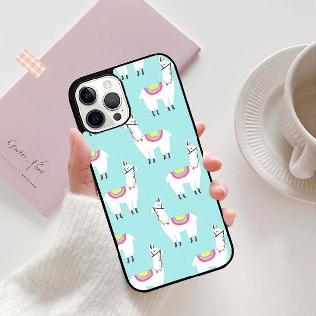 Cute Llama Alpaca Animals Cartoon Phone Case Cover for iPhone 17 Air 16 15 14 13 11 12 Pro Max Plus Shell Coque