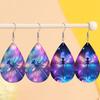 Fantastic Blue Purple Dragonfly Theme PU Earrings for Women, Tropical Style Insect Print Drop Earrings, Women's Fashion Drape Earrings