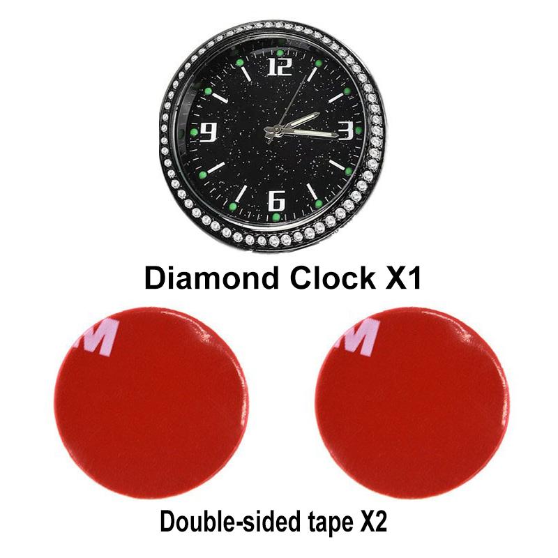 Универсальные автомобильные светящиеся цифровые наручные часы с бриллиантами кварцевые часы аксессуары встроенная кнопка батарея автомобильный воздуховод кварцевые часы