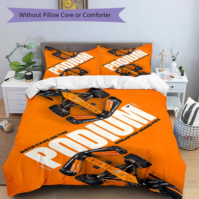 3pcs Landos Norris Racing1 Design Cover Set - HD Printed Bedding with 1 Cover and 2 Pillowcases - Perfect for Home and Dorm Decor