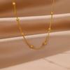 18K Gold-Plated Stainless Steel Beaded Round Snake Chain Geometric Necklace for Women