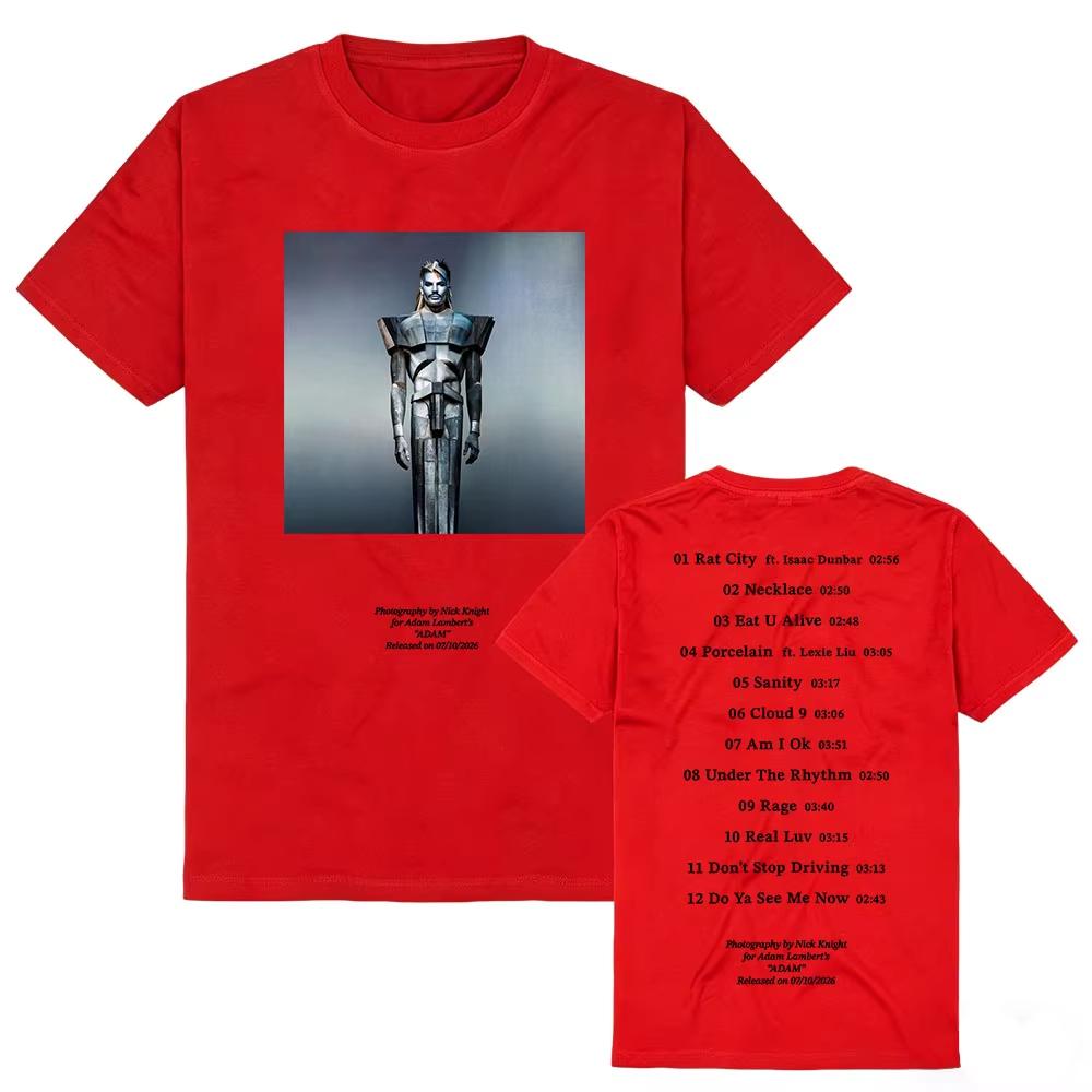 Summer Hot Sale AdamLambert Adam Album T-shirt Short Sleeve Summer O-neck Female Tshirts Unisex Harajuku Cotton Hip Hop Streetwear Oversized T-shirt