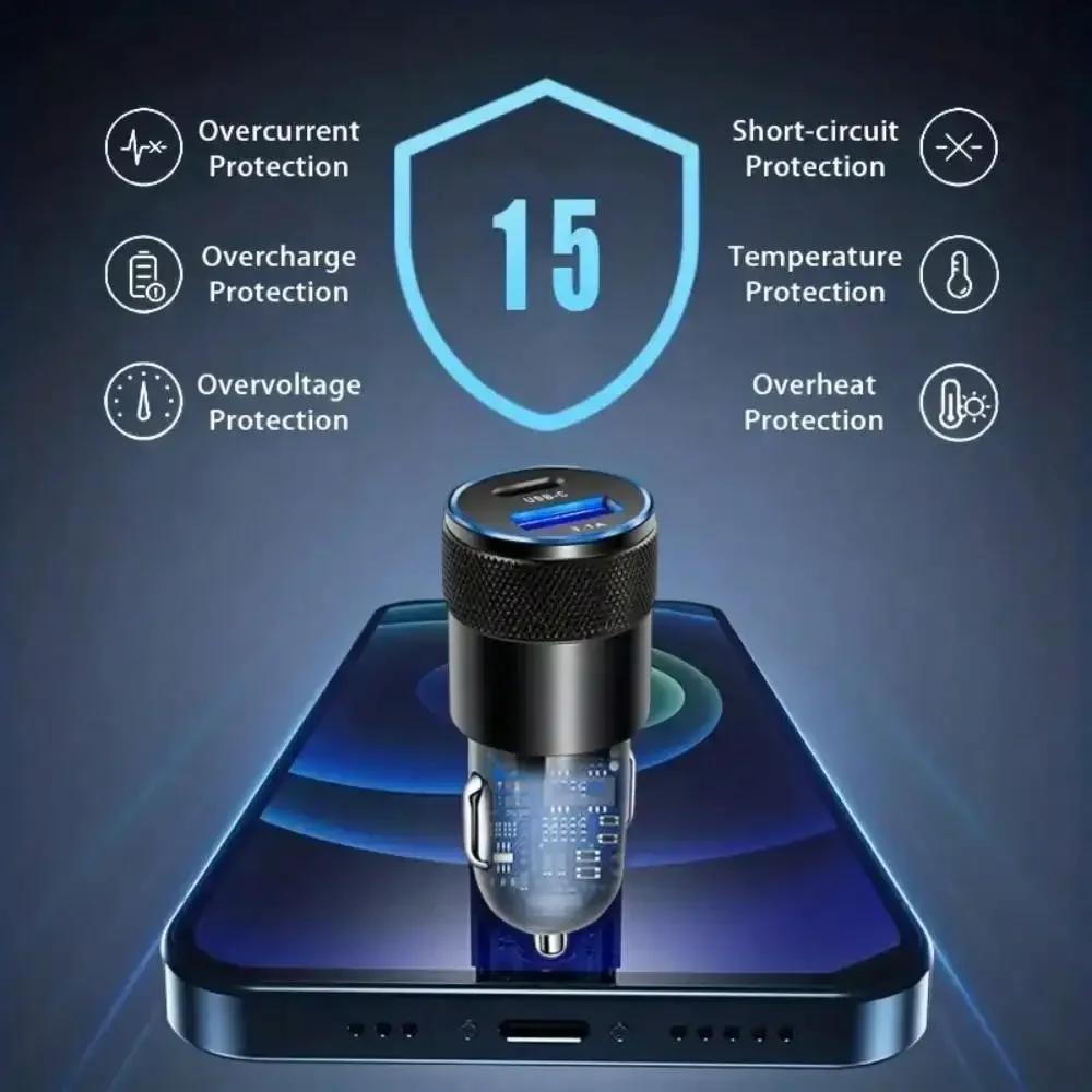 Автомобильное зарядное устройство USB Type C с быстрой зарядкой, Адаптер для телефона Xiaomi, Huawei PD, Автомобильная розетка-адаптер, Прикуриватель, 66 Вт