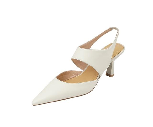 Весенне-летние сандалии из коровьей кожи, женская обувь в стиле ретро, ​​женские туфли-лодочки без шнуровки, туфли на каблуке с острым носком, женские сандалии