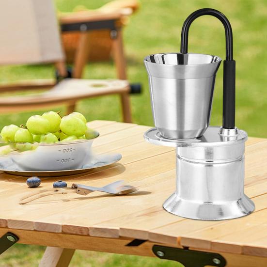 Single Tube Moka Pot 1 Cup 50ML Italian Coffee Maker Portable Coffee Brewer for Outdoor Parties Travel Camping