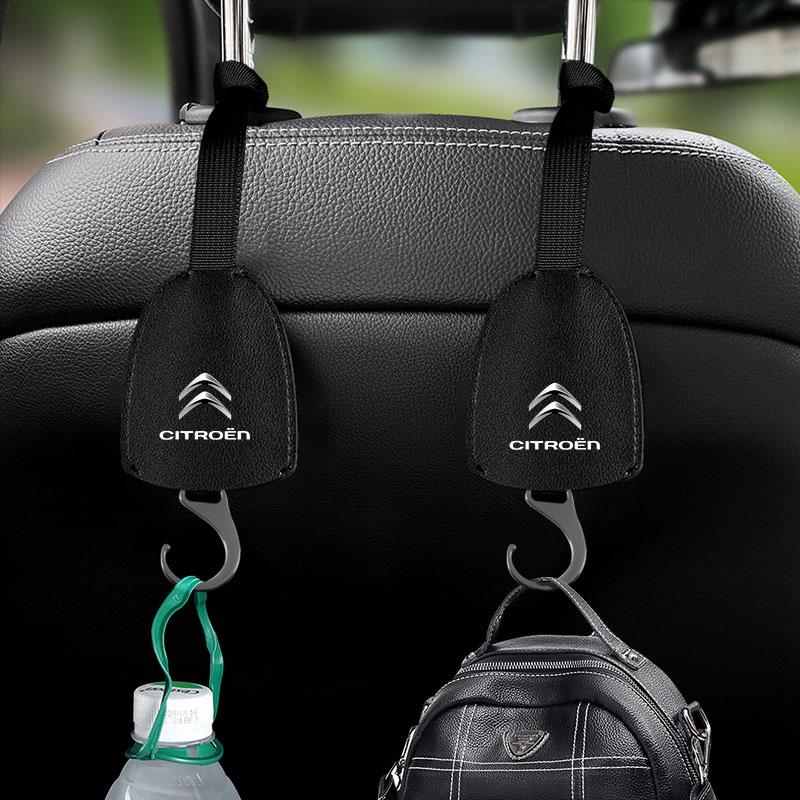 Leather Car Seat Back Hooks Portable Hanging Bag Rack Accessories For Citroen C1 C2 C3 C4 C5 C6 C8 C4L DS3 DS4 DS5 LS DS6 Grand Picasso