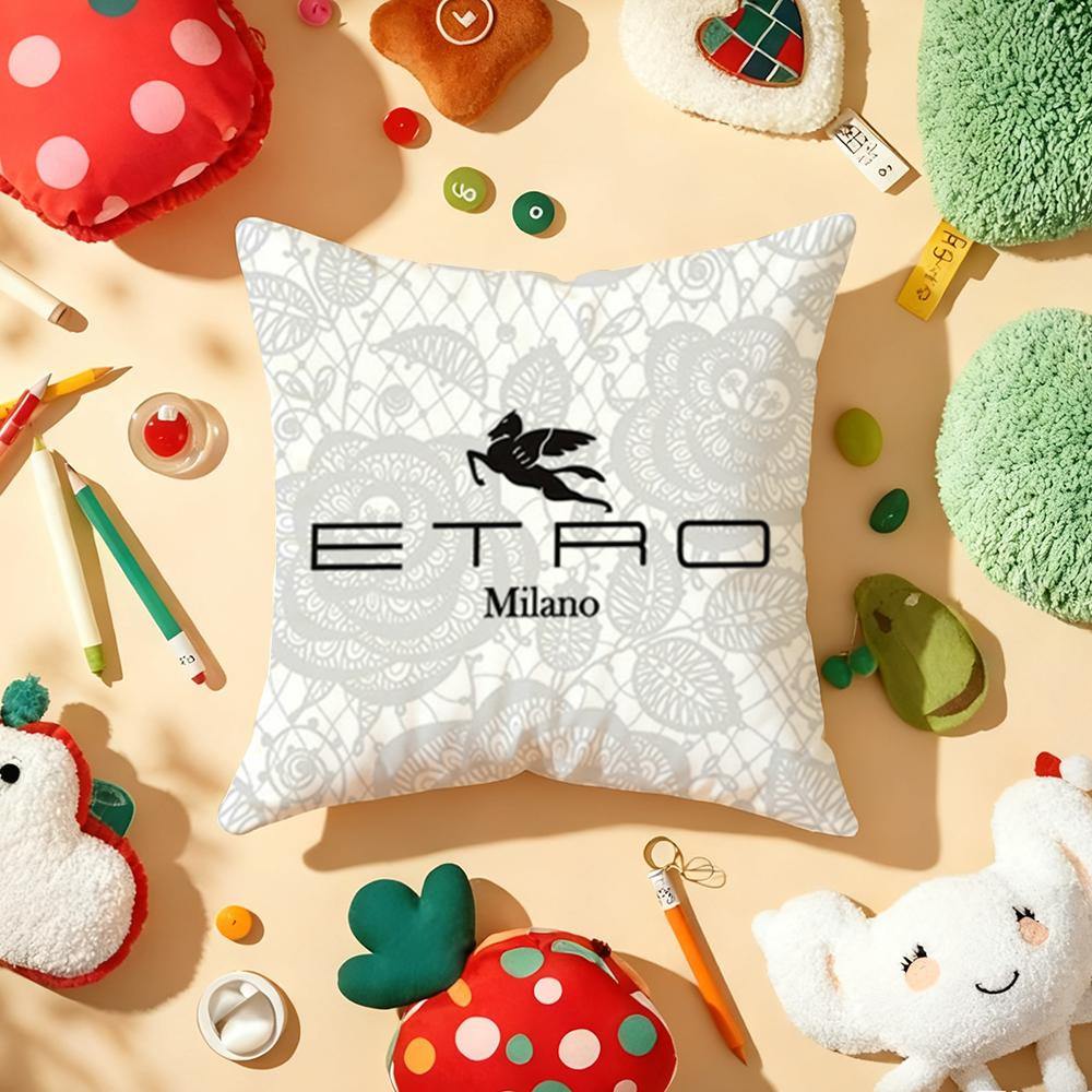Стильная модная наволочка для подушки E-Etro-O, плюшевая ткань, мягкая, двусторонняя печать, для дивана, теплая, зимний домашний подарок, наволочка