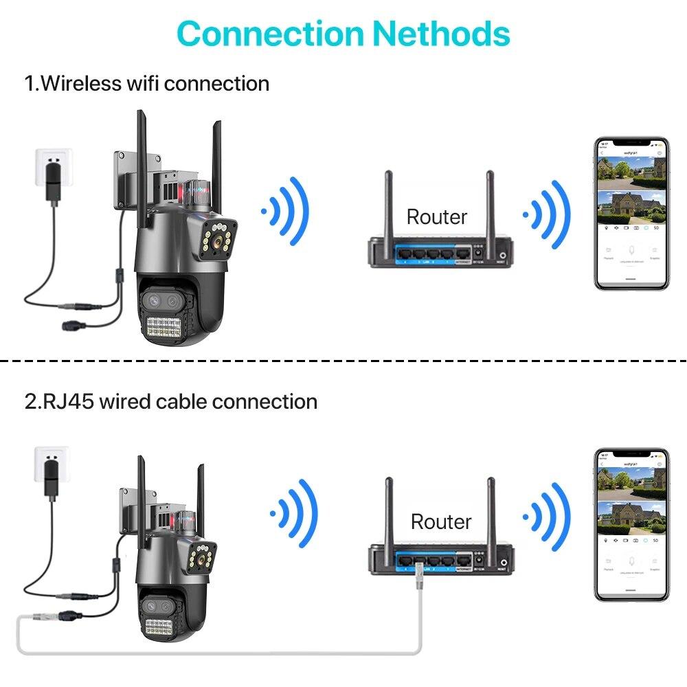 LS VISION Уличная камера EU PTZ 9MP 4K HD 8X гибридный зум три объектива двойной экран Wifi IP камера 4MP полицейский свет сигнализация CCTV видеонаблюдение ICSee