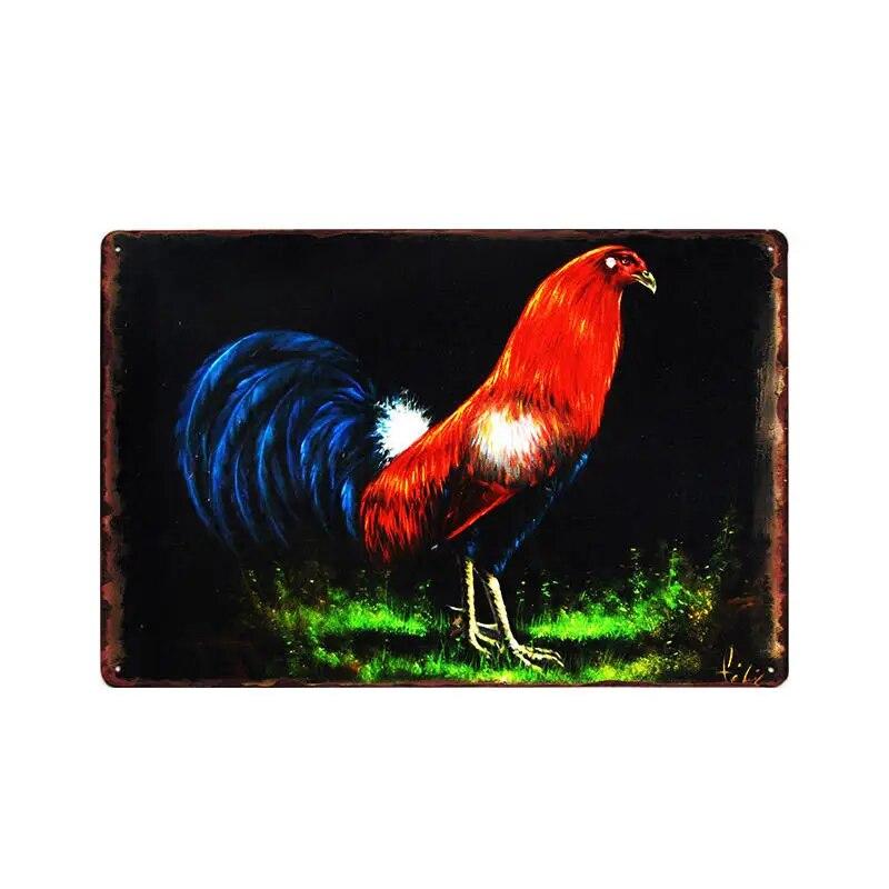 Chicken Plaque Sign Vintage Metal Tin Signs Wall Poster Decals Plate Painting Bar Farm Home Decor Wall Art 30*20 Cm