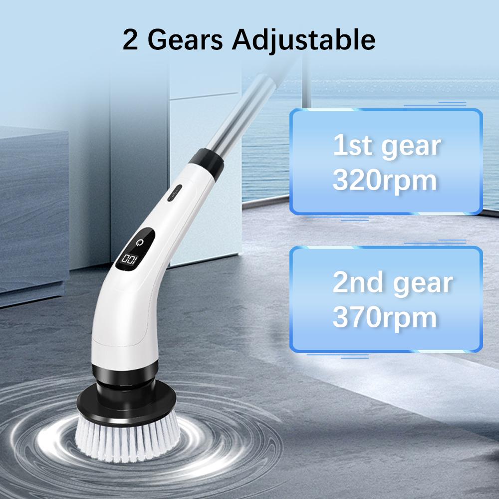 Беспроводная щетка для ванны 8 в 1 Электрическая щетка для мытья ванной Щетки из щетины губки ткани Бытовой кухонный инструмент для уборки Портативный