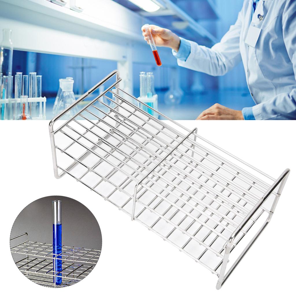 Держатель для пробирок с квадратным отверстием, лабораторное оборудование, коррозионно-стойкая нержавеющая сталь, 50 отверстий