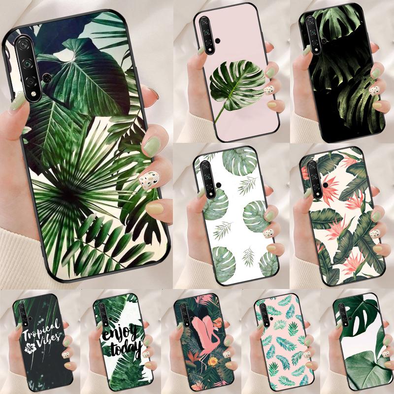 Листья Монстеры Цветы Пальмы Для Huawei Nova Y90 Y70 Y60 Y61 Y91 Y72 9 10 SE 12i 12s 11i 5T P60 Pro P20 P30 P40 Lite Чехол