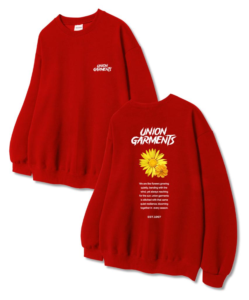 UNION GARMENTS Толстовка из французского терри с двумя цветами Красная