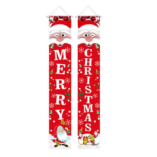 1 пара рождественских двустиший, которые легко повесить, Санта-Клаус, знак на крыльцо, баннеры на дверь, многоразовые подвесные двустишия для входной двери, принадлежности для новогодней вечеринки
