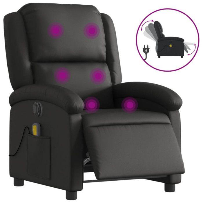 VidaXL Fauteuil de Massage Inclinable Électrique, Chaise de Relaxation avec Dossier et Repose-pied Réglables, Siège de Salon 3204258