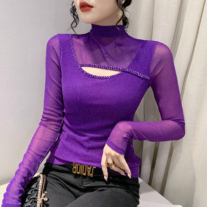 Зимняя новая полуводолазка нижняя рубашка с длинными рукавами модный топ облегающая сексуальная футболка