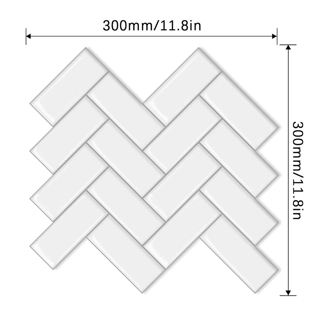 10 Sheets Herringbone Peel and Stick Backsplash for Kitchen Backsplash Stick on Tile for Kitchen Wall Tiles Peel