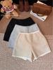 Women's Thickened Woolen High-Waisted Wide-Leg A-Line Shorts - Autumn/Winter 2025