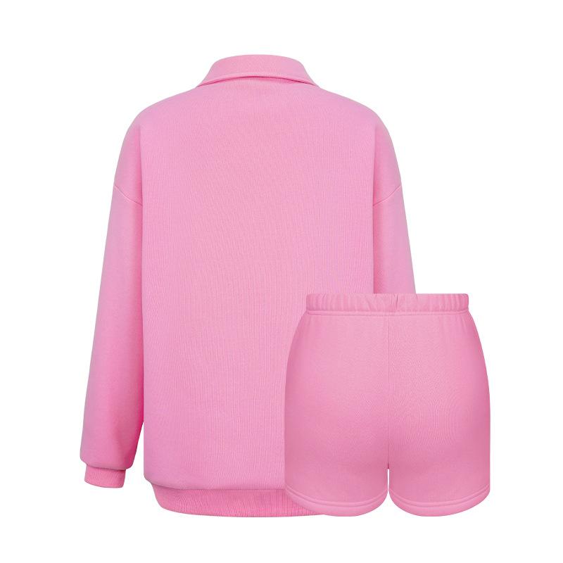 Розовый свитер Барби в европейском и американском стиле, модный спортивный костюм с вышивкой логотипа, пуловер с длинными рукавами, флисовый костюм-свитер