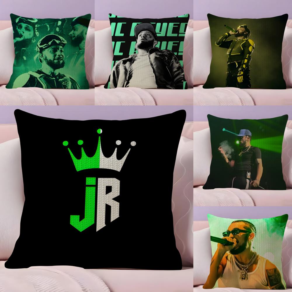 JJc ReyesS Rapper Cushion Cover Natural Linen Pillow Case DoubleSided Print Decorative Sofa Pillowcase Home Decor Gift