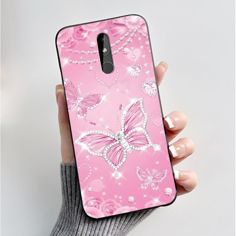 Printing Pattern Case For Nokia 3.2 / Nokia 3 / Nokia 3.1 Capa Coque Soft Silicone Black Shell Cover Cute Flower Cartoon Casing
