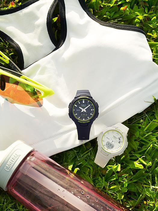 Casio Мужские кварцевые часы с цифровым дисплеем BSA-B100SC-7A, из смолы, водонепроницаемость 100 м, ударопрочные