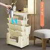 Mobile Storage Rack Shelf with Wheels Multi-Layer Organizer Bookshelf Table Sundry Storage Study Cabinet Kitchen Storage