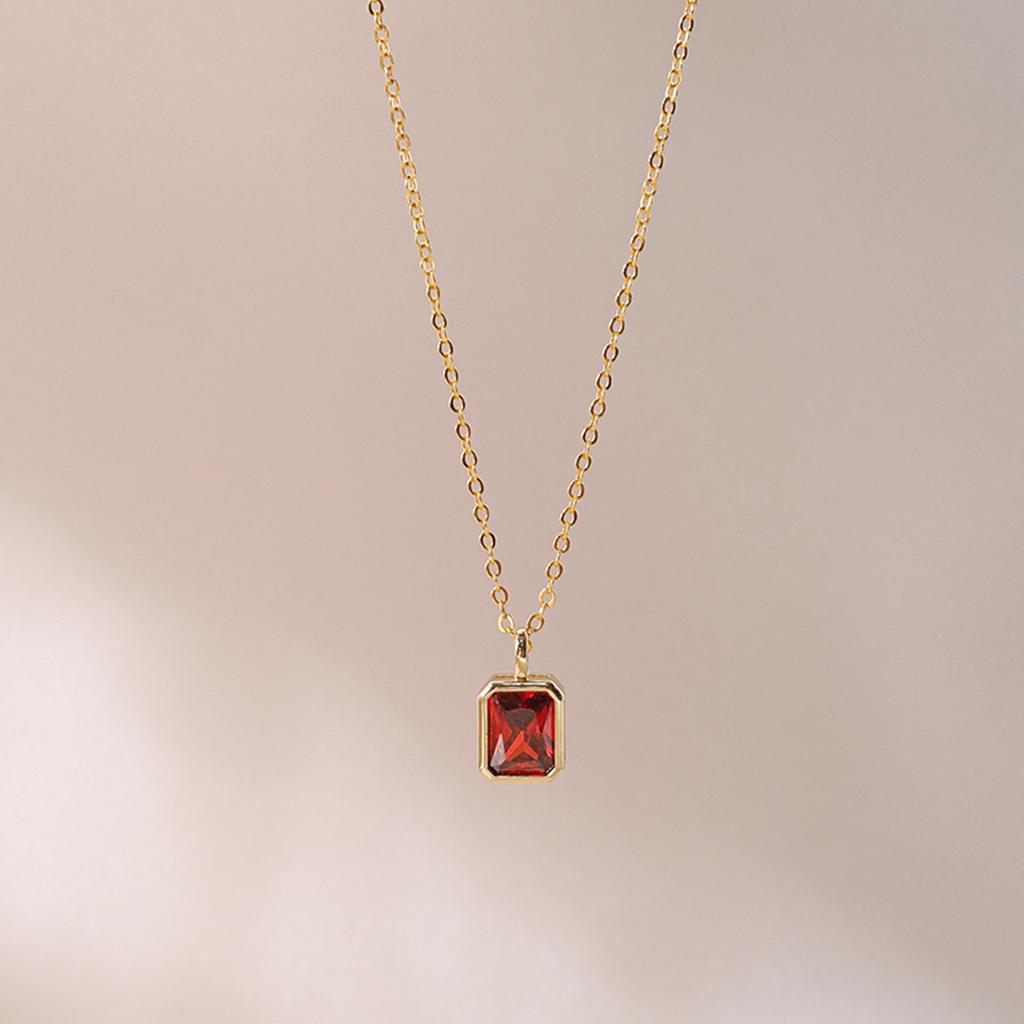 Декабрьский камень рождения, квадратная подвеска, ожерелье, дизайн «капля воды», медь, гальваническое покрытие золотом 18 карат, аксессуары-цепочки для ключиц.