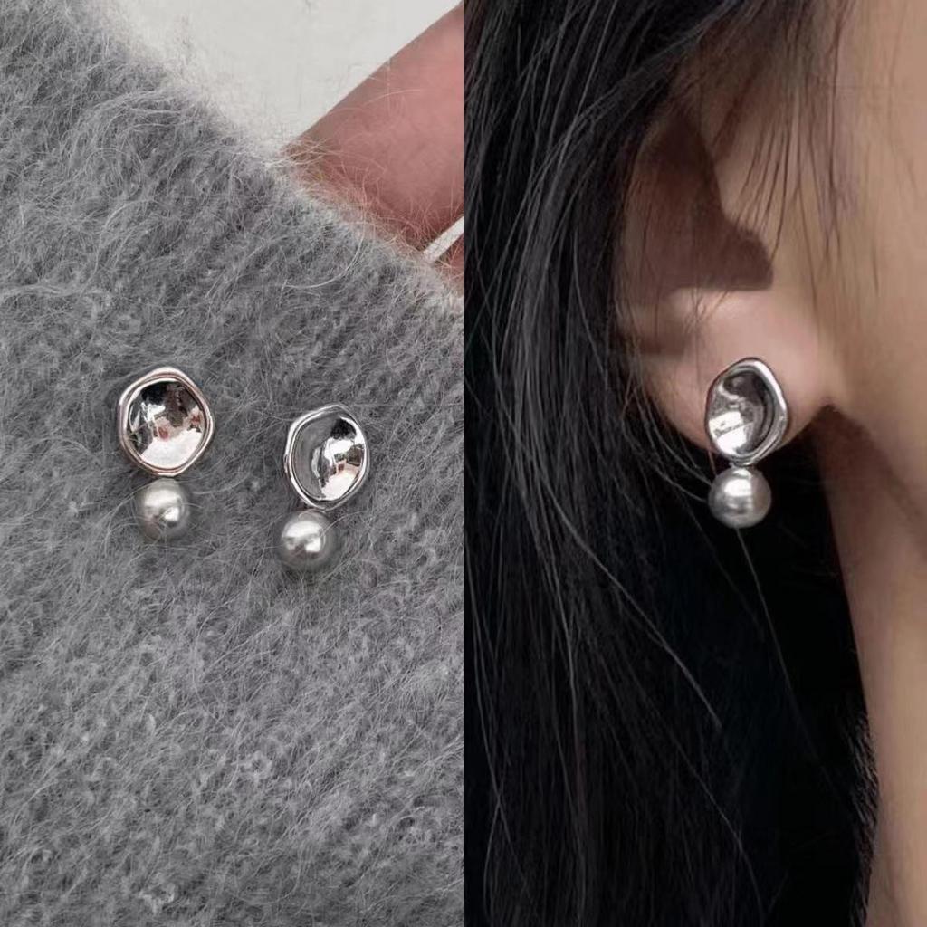 «Серьги-иглы Майяра 925»: "Янтарный жемчуг в стиле ретро для осени/зимы"