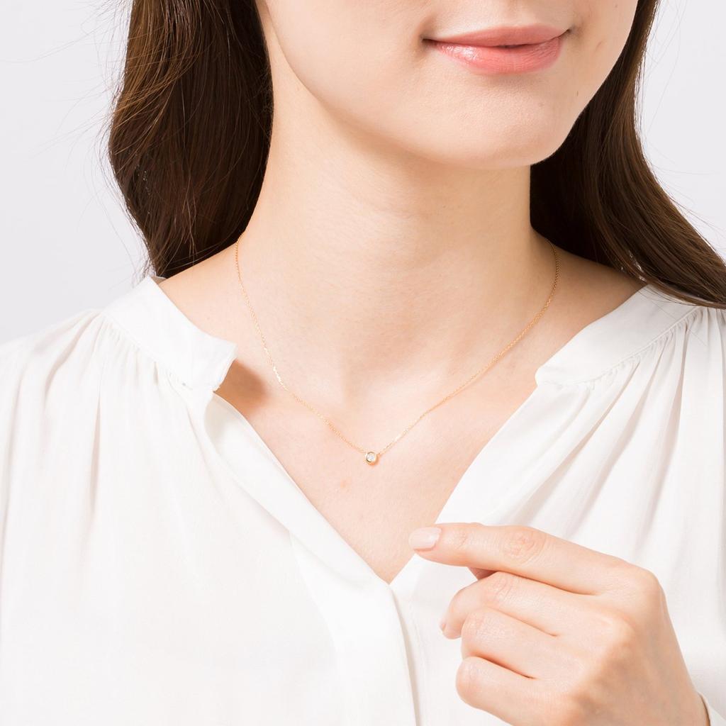 Diamond K18 Yellow Gold Necklace 151111123001 canal4℃ (YG)