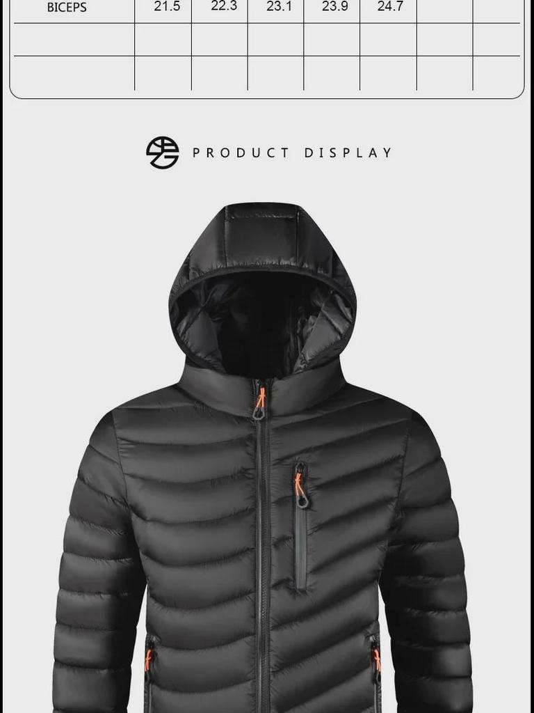 Мужская повседневная легкая хлопковая куртка со съемным капюшоном, большой размер