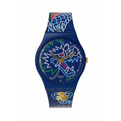 Часы DRAGON IN WAVES SO28Z125 Blue [Swatch]