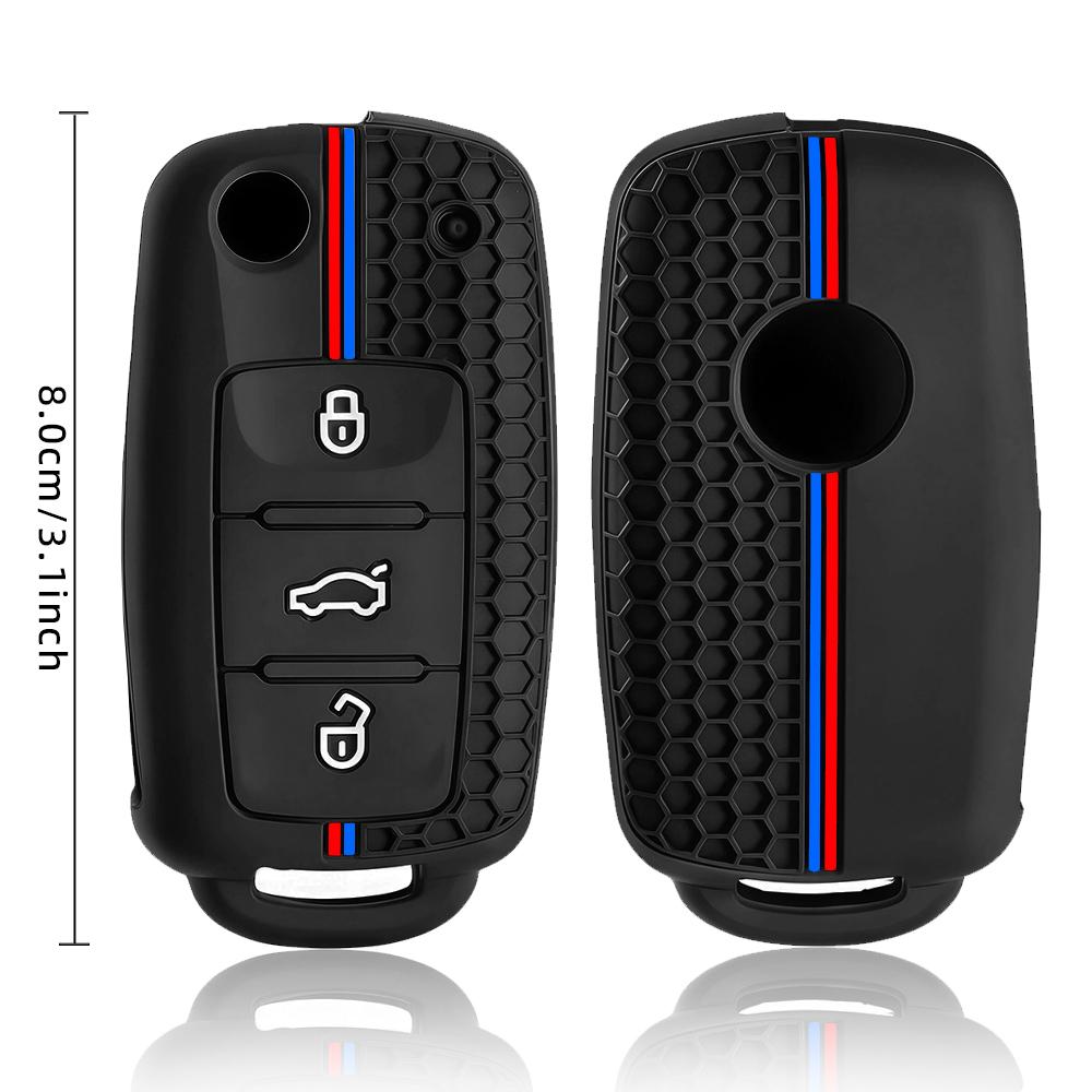 Силиконовый чехол для автомобильного ключа для VW Volkswagen Polo Golf Passat Beetle Tiguan Seat Leon Altea Skoda Octavia Kodiaq