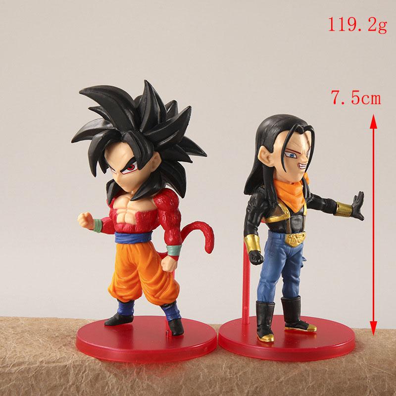 Аниме Dragon Ball 6 шт. Мультяшная модель Гоку Веджета Транкс Игрушки Кукла Настольное украшение Коллекция Детский подарок