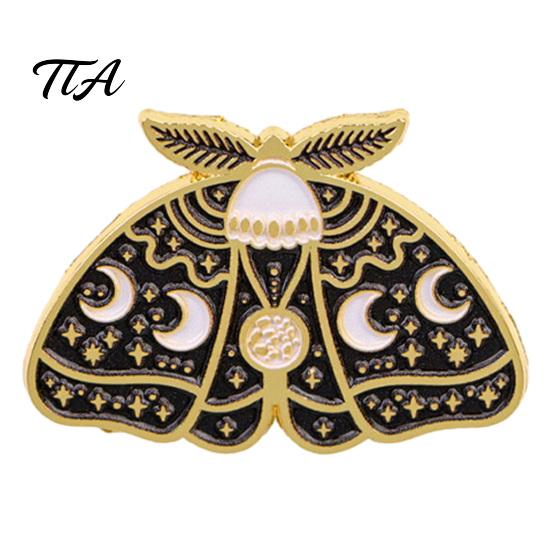 Enamel Moth Brooch Vintage Brooch, Cartoon Insect Alloy Lapel Pin, Men Women Jewelry Accessories for Suit Dress Coat Scarf Animal Backpacks Badge