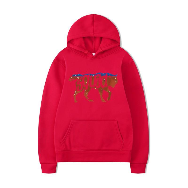 Unisex Hooded Sweatshirt With Wolf Graphic Print Casual Oversized Pullover Teens Adults