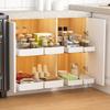 Punch-free Kitchen Pull-out Rack Under Sink Pull-out Basket Cabinet Slide Drawer Storage Box Spice Rack Kitchen Organizer