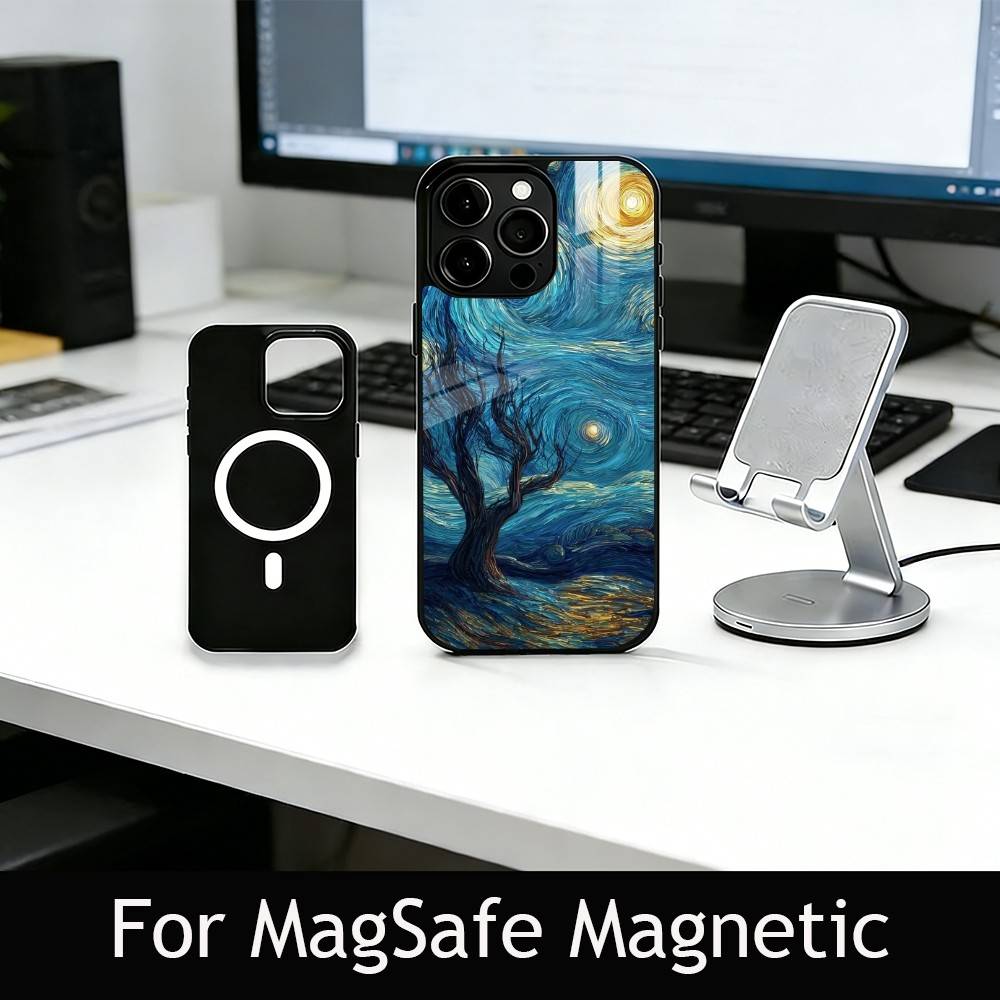 T-Звездная Н-Ночь Чехол для телефона Для iPhone17,16,15,14,13,12,11 Plus,Pro Магнитный Для Magsafe Беспроводной Зарядки