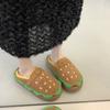 Fashion Women Slippers Outdoor Beach Sandals Female Platform Mules Slippers Thickened Fluff Hamburger Shoes Indoor Home Slides Women